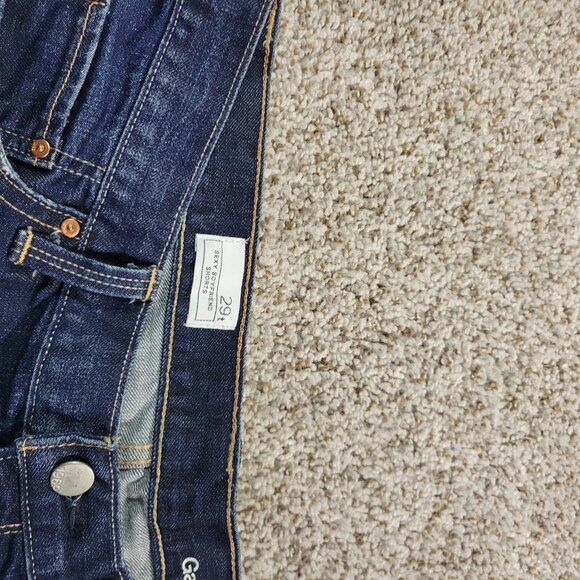 GAP Sexy Boyfriend Denim Shorts Womens 29T Tall Dark Wash Distressed - Picture 2 of 7